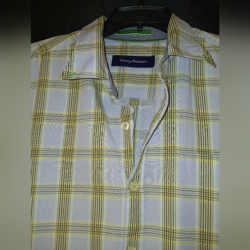 Tommy Bahama Men's Short-sleeve Plaid Button-up Shirt In Light Blue,yellow,brown